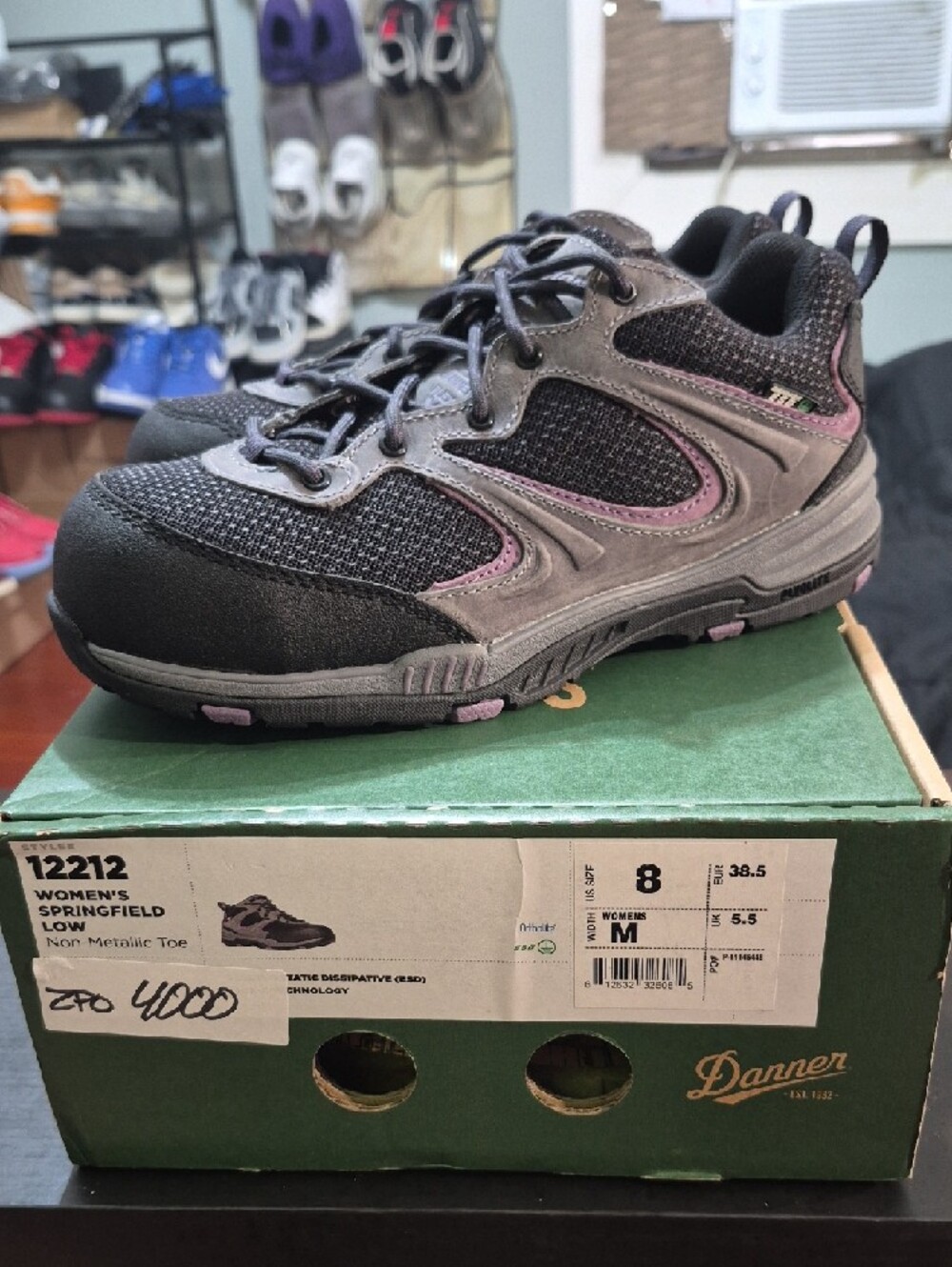 Danner Women's Springfield Low 3" Gray/Purple ESD Composite Toe (NMT) W8 NEW - Picture 2 of 12